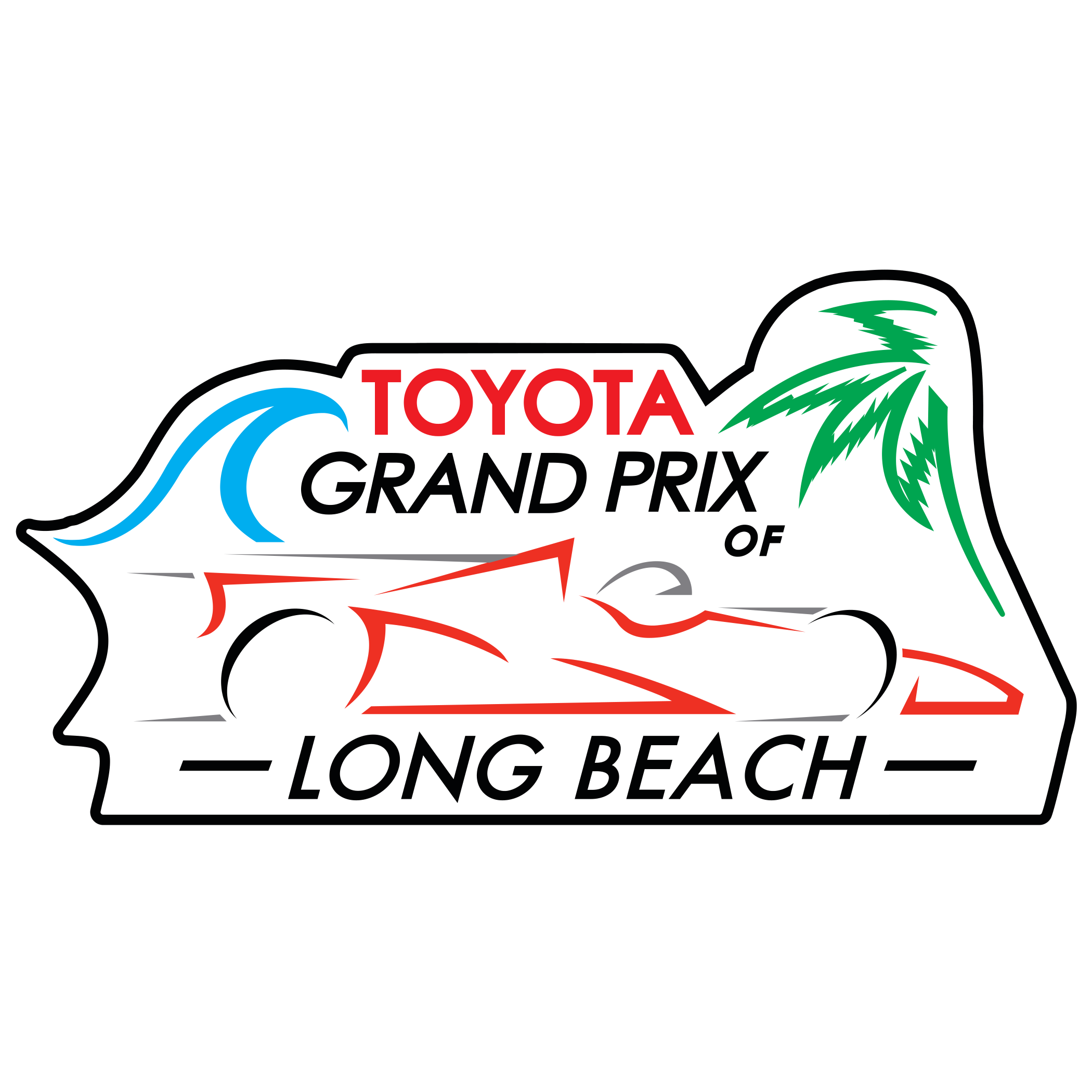 A toyota grand prix of long beach logo.