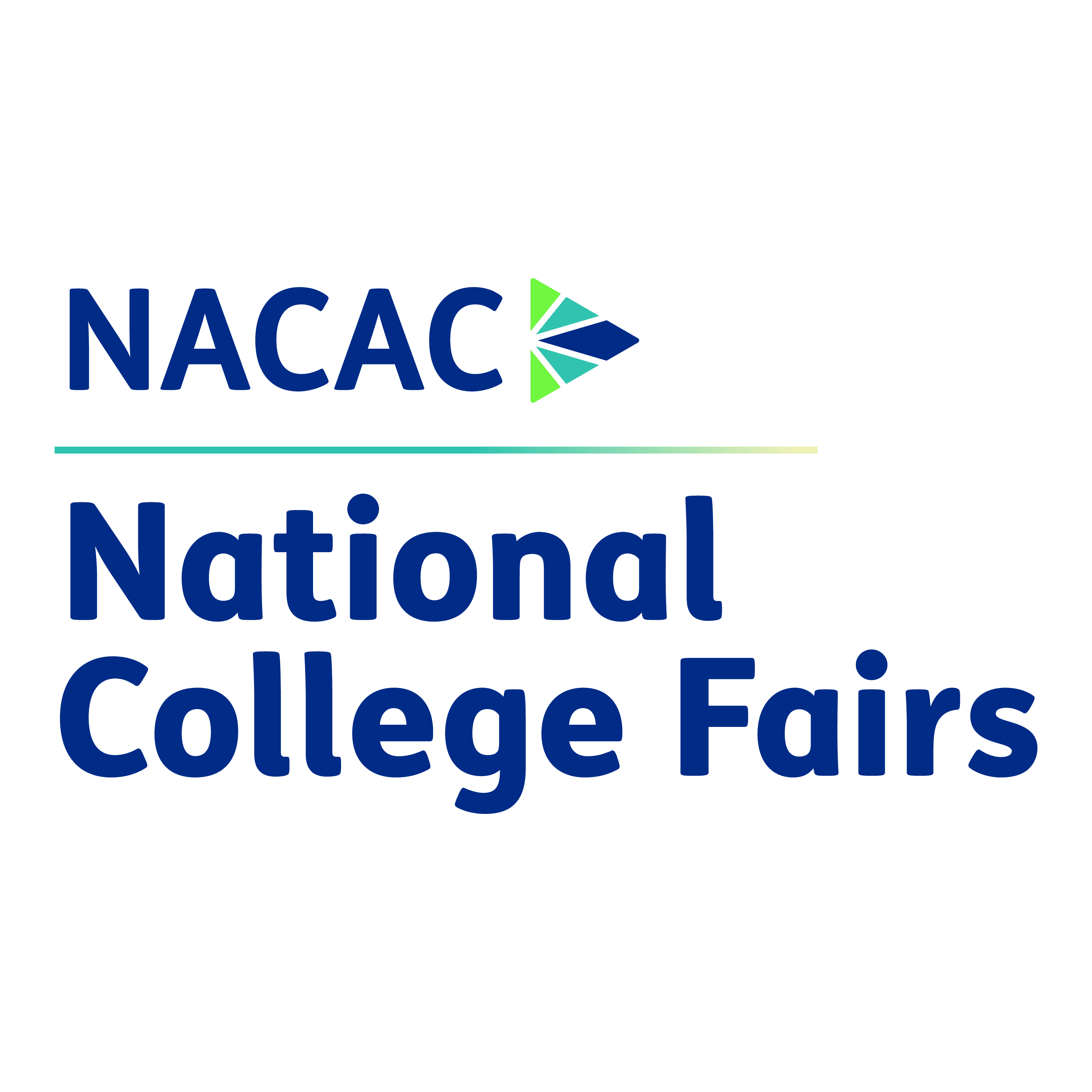 A logo for the national college fairs.