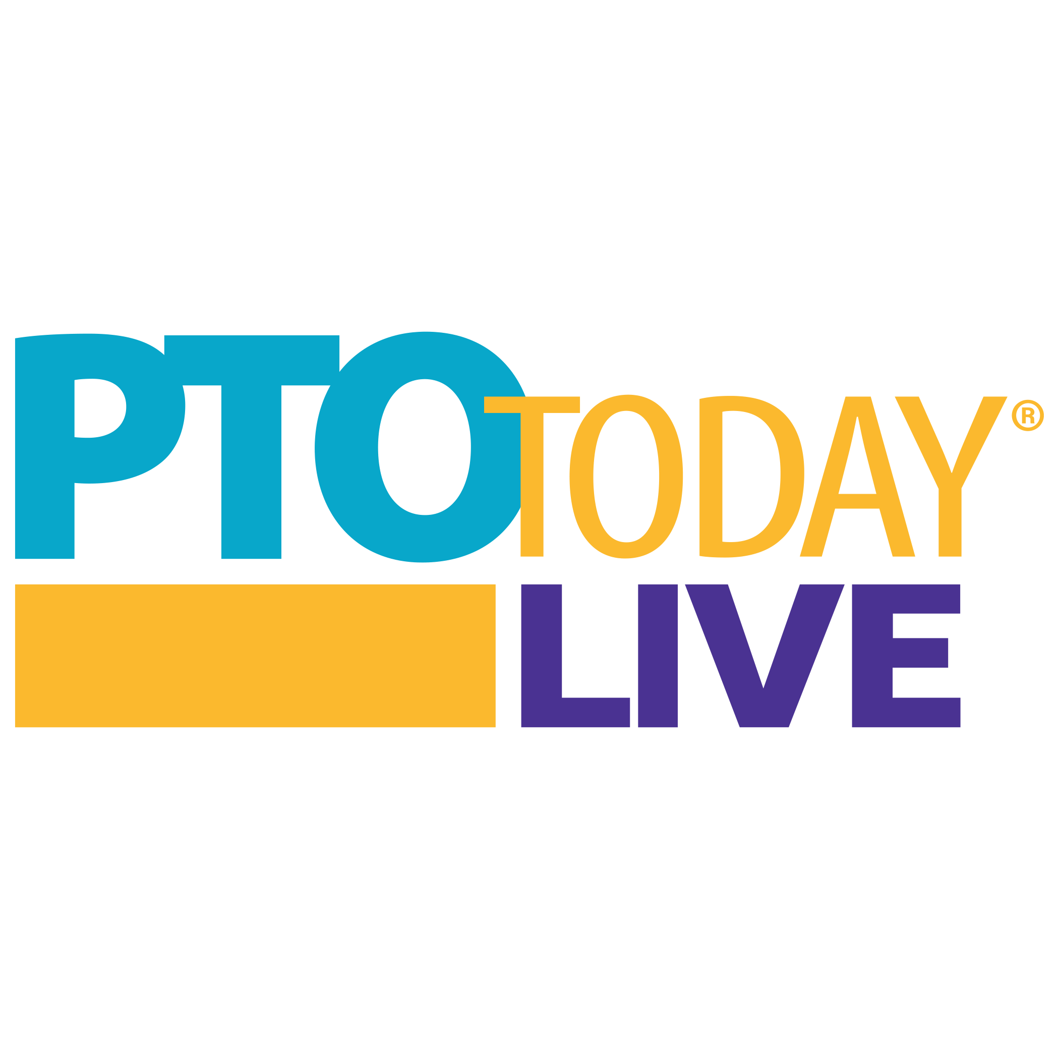 A logo for the pto today live.